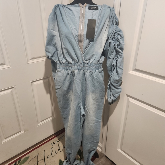 AKIRA Pants - Akira Denim Jumpsuit